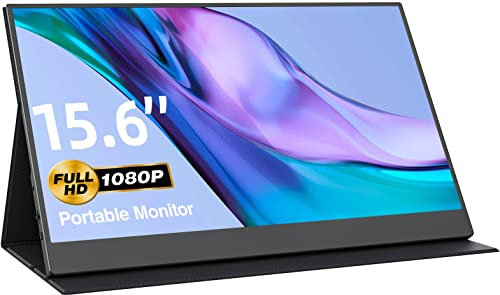 VisionOwl Monitor portátil de 15.6 Pulgadas, Pantalla Externa para Juegos, Full HD, 1080P, USB Tipo C, HDMI, IPS, con Cubierta para portátil, MacBook Surface PC, PS4/PS5, Xbox, VESA