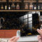 HORIWE Marble Tile Stickers for Kitchen Bathroom Backsplash PVC Waterproof Oil Proof DIY Self Adhesive New Wall Stickers Home Decor 20pc (Black+Gold Marble Pattern 2, 20x20cm(8x8))