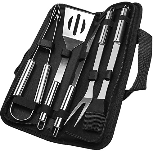 CoolGadget Klapphülle für BBQ Grillbesteck 5er Set mit Kartenfach