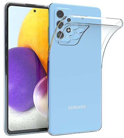 EAZY CASE Hülle kompatibel mit Samsung Galaxy A72 / A72 5G Schutzhülle Silikon, Ultra dünn, Slimcover, Handyhülle, Silikonhülle, Backcover, Durchsichtig, Klar Transparent