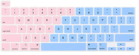 Batianda Gradient Color Silicone Keyboard Cover Skin for New MacBook Pro 13 M1 M2 2022 2020 Release A2338 A2289 A2251 & 2019 MacBook Pro 16 A2141 Model,Pink to Blue