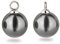 Schöner-SD Einhänger für Creolen 1 Paar 925 Silber Anhänger Perle 12mm dunkel-grau