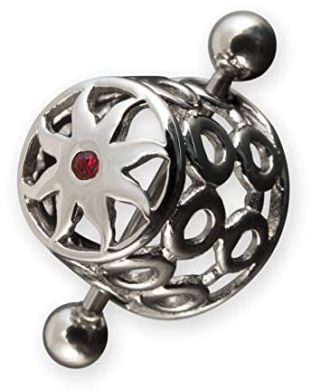 Fly Style Nippelpiercing Tribal Sun Chirurgenstahl 316 L - Body Jewelry - Nipple Piercing/Brust Piercings aus Edelstahl, Innendurchmesser:15 mm (Paar)