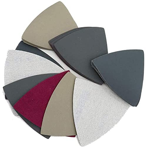 Pack of 10 Wet and Dry Sandpaper 100 Grit Triangle Sand Paper 90mmx90mmx90mm Polished Abrasive Sanding Paper for Metal Wood Plastic Automotive