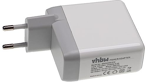 vhbw USB C Ladeadapter kompatibel mit Apple iPad 2017, 2018, 2019, 2020, mini - Steckdosen-Adapter (Max. 9/12 / 5 V), Grau, Weiß