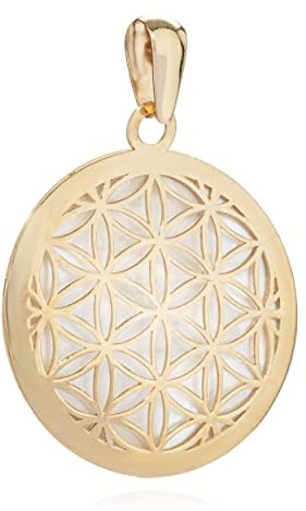 NKlaus Kettenanhänger Blumen des Lebens 17mm 333 Gelb Gold 8 Karat klein Amulett 8278