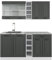 Vicco Singleküche R-Line, Anthrazit Landhaus/Weiß, 160 cm ohne Arbeitsplatte