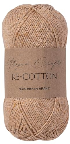 Utopia Crafts Re-Cotton Strickgarn, 100 g (Helltaupe), Light Taupe