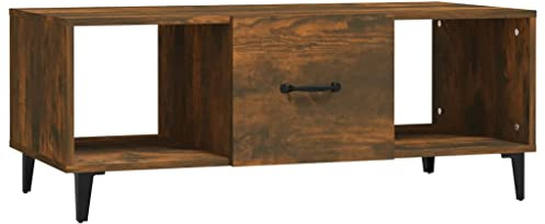 vidaXL Coffee Table Smoked Oak 102x50x40 cm Engineered Wood