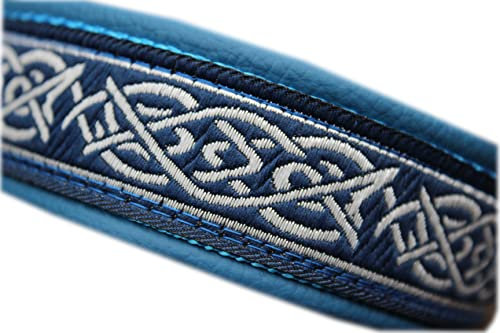 Wikinger Hundehalsband Leder, Keltischer Knoten, Klickverschluss Alu auch mit Gravur erhältlich