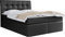 WFL GROUP Boxspringbett mit Bettkasten 120x200 140x200 160x200 180x200 200x200 Doppelbett Gepolstert Bett Mit Matratze und Topper - Stauraumbett mit Kopfteil - Schwarz Kunstleder - 120 x 200 cm