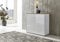 moebel-dich-auf Schuhschrank Ben 4 Kommode Sideboard Türkommode (weiß/weiß Hochglanz, Absetzung in Artisan Eiche Nb.)