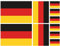 Samunshi® Aufkleber Set Deutschland Autoaufkleber 10 Flaggen Set 10cm Set Deutschland