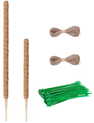 tallkeey 2Pcs Moss Poles, 60cm & 120cm for Monstera, Bendable Plant Supports for Climbing Plants Growth