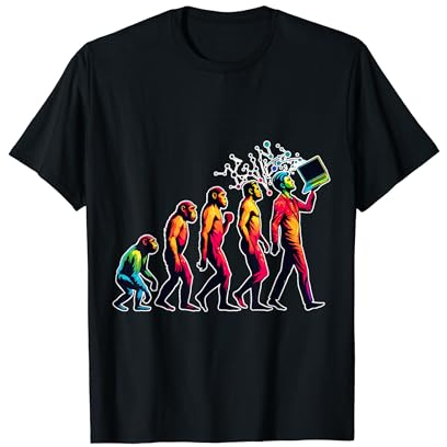 Lustig Evolution Menschen zum Laptop PC Nerd Geek Business T-Shirt