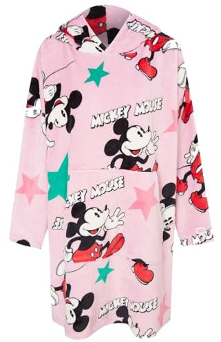 K Collection Ladies Ex Store Oversized Hoodies - Wearable Fleece Lounger - Loungewear Nightwear - Assorted Designs - Sizes S M L (Mickey Pink, Large)