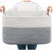 Large Storage Basket, Blanket Baskets in Living Room, Nursery, Bedroom, Cotton Rope Baskets for Towels, Books, Toys, Dirty Clothes, Baby Storage Organiser, Grey, 65L