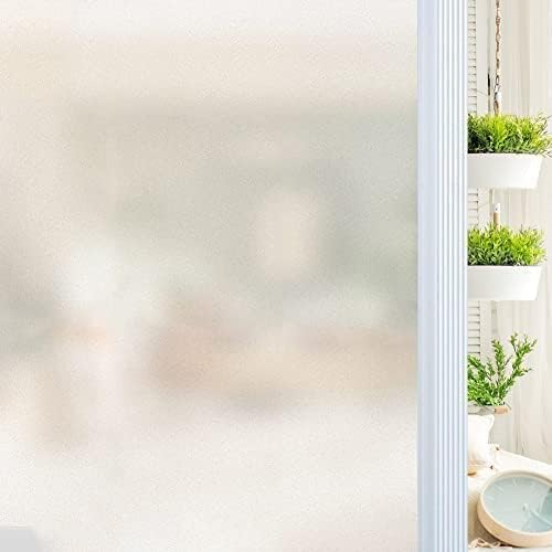Qualsen Fensterfolie Blickdicht milchglasfolie selbstklebend Fenster, Fensterfolie Selbsthaftend Anti UV Fenster Folie Blickschutz Für Zuhause Badzimmer Büro (75 x 300cm)