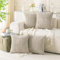 Ci & Ci 4er Set Boho Deko Kissenbezug 40x40 cm, Taupe Kissen Sofakissen Dekokissen Zierkissen, Flauschig Kissenbezüge Kissenhülle für Sofa Couch