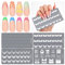 SAVILAND Nail Stamping Plate Set: 4PCS Stamper Stencils French Tip Nails Art Tools Wave Stripes Geometric Image Nail Designs Plates Kit Stainless Steel Reusable DIY Manicure