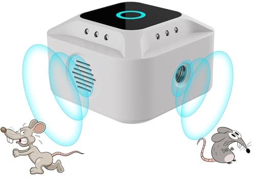 Rodent Repellent Indoor, Electronic Rodent Repellent, Mouse Deterrent, Rat Control with Ultrasounds 12 Strobe Lights, Ultrasonic Mouse Repeller, Mice Repellent Plug-in