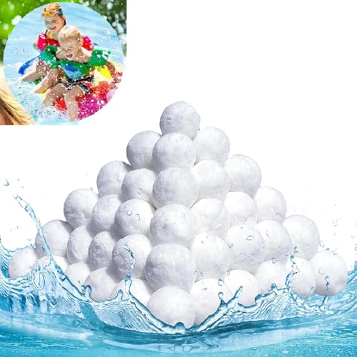 Bolas Filtro Piscina,Bolas Depuradora Piscina,Bolas del Filtro de Arena del Cuarzo 300g Reutilizable Bolas Algodon Filtro de Piscina para Sistema de Filtro de Arena Piscina Bomba de Filtro