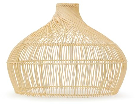 ValueLights | Easy Fit Rattan Lampshade Natural Twisted Wicker Effect Ceiling Pendant Light Shade for Living Room Hallway Bedroom | Shades & Home Improvements Essential | 45.5cm Shade Width
