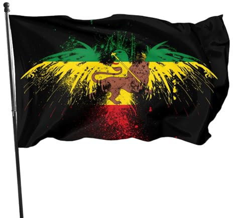 zyatbwi Drapeau rasta lion 2 drapeaux de 0,9 x 1,5 m pour maison, extérieur, intérieur, jardin, décoration de la maison bannière
