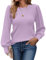 Zeagoo Maglione Donna Elegante Caldo Maglioncino Lunga Maglia Basic Pullover Invernale Autuno Morbido Sweater Viola XL