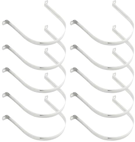 Zreneyfex 6 inch U-Tube Strap Clamp 10Pcs, 2 Hole U-Shaped Bracket, 304 Stainless Steel U-Bolt Clamp for Hose Clamp Pipe Clamp (150mm)