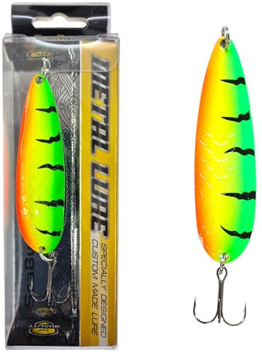 SEABUZZ Freccia asimmetrica 23,5 g/8,5 cm – luccio pesce persico – esca da pesca – Cucchiaio di metallo – Esca dura – Set di pesca – Angel Spoon – Esca per luccio – Esca persico (FTR)