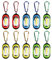 BORDEAG 10 Stück Mini LED Taschenlampe mit Schlüsselanhänger, Wasserfest, Stoßfest, Kompakt, LED, Taschenlampe für Outdoor Camping Radfahren