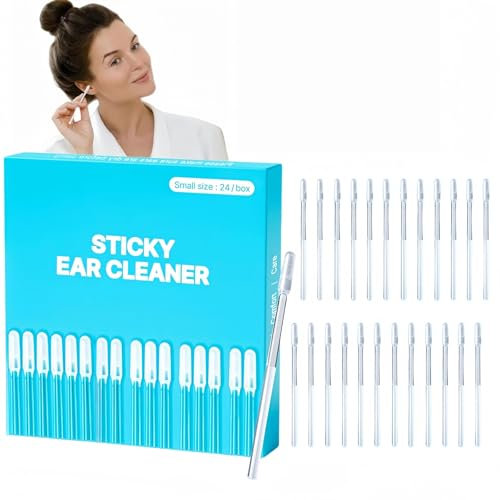 24PCS Ear Wax Removal,Reusable Sticky Ear Cleaner Set,Sticky Ear Cleaner Earwax Removal Kit,Earwax Removal Stick,Washable Earwax Removal Tool,Ear Cleaners,Earwax Buildup Removal,Ear Wax Remover