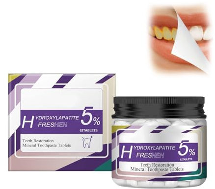 Zonoori 62 Tabletten Kaubare Hydroxylapatit Zahnpasta für Reparatur Zahnschmelz Frischer Atem