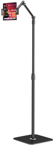 Support de tablette universel avec base robuste pour téléphone portable de 4,7 à 12,9 pouces, hauteur réglable et rotation à 360 degrés