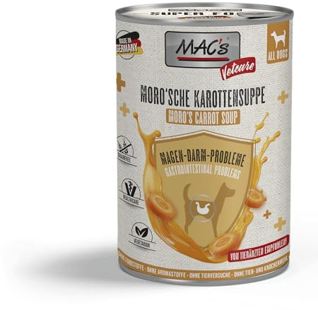 MACs Dog Vetcare Gastrointestinal Moro'sche Karottensuppe 6 x 400g | mit frischen Karotten, Flohsamen und Meersalz | Vegetarisch