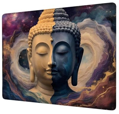 Mouse Pad Zen Mouse Mat Small 250x210x3mm Desk Mat, Mini Desk Pad Grey Mousepad with Stitched Edges, Waterproof Surface, Gaming Mousemat for Wireless Mouse Travel Office Laptop Portable, Gifts H1-738