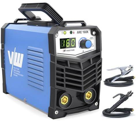 160A Saldatrice Inverter Ad Elettrodo con Inverter IGBT, Saldatrice Elettrodo MMA/STICK/E-HAND con Hot Start, Arc Force, Anti-Stick,Adatto ai Principianti -Vector Welding