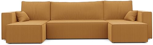 U Form Wohnlandschaft mit Schlaffunktion und Bettkasten 312 x 145 cm