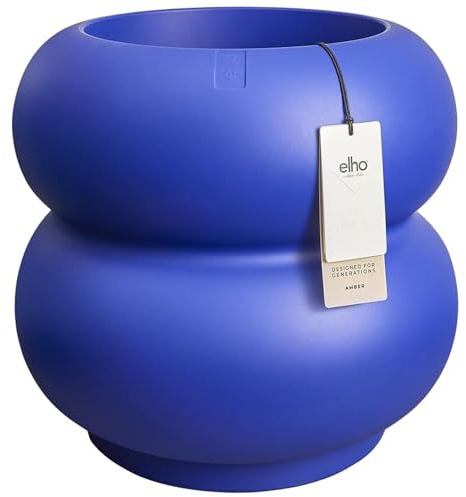 elho Amber roll Low 43cm Blumentopf - Royal Blue | Ø 43 x H 40 cm | Für Innen- und Außenbereiche geeignet | 100 % recycelter Kunststoff