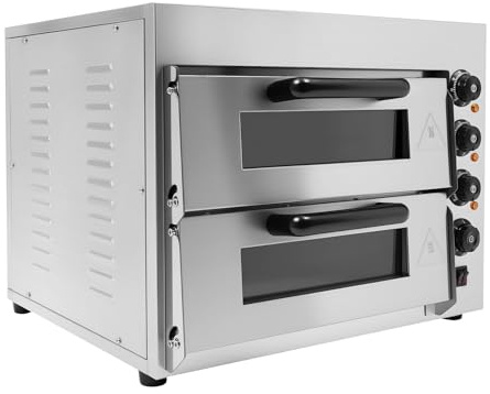 Lilyeriy Forno per Pizza 3000W Elettrico, Forno da Tavolo a Convetto con Timer, 4 Tasti di Regolazione, in Acciaio Inox, Per Pizza, Pane, Griglia, Casa, Cucina, Ristorante