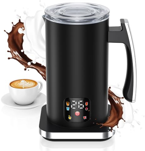 Milk Frother Electric 6 in 1 - Milk Steamer Coffee Frother, Automatic Milk Frothers, Hot Chocolate Maker, Hot and Cold Milk Foam Maker for Capuccino Latte, Milk Warmer and Frother