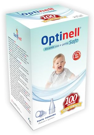 Optinell 100 Ricambi Morbidi per Aspiratore Nasale Neonato e Bambini – Beccucci Usa e Getta con Filtro Igienico per Aspiramuco – Extra Soft Tips, Igiene Nasale e Lavaggi Nasali (100 Pezzi, 100, unità)