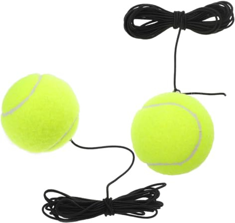 Toyvian Tennis Trainingsgerät mit Elastischem Seil 2 Stück Langlebiger Tennisball mit Gummiband für Anfänger und Tennisspieler zur Koordinations und Reaktionsschulung im Training