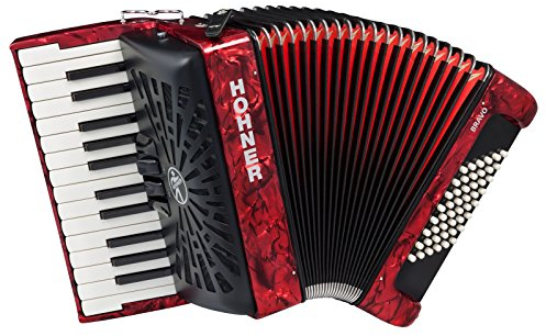 Hohner a16531s Bravo Line Facelift II 48 Bass Chromatische Piano Akkordeon mit Gigbag, rot