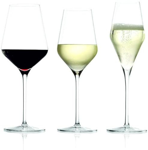 Stölzle Lausitz 231 00 81: 18-TLG Hochzeits-Set Quatrophil „Schloss Klafeld“ Gläser-Set mit 6 Rotweingläser, 6 Weißweingläser, 6 Champagnergläser, Transparent