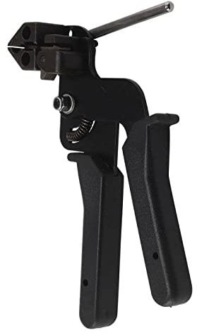 DHOUTDOORS Cable Tie Gun Stainless Steel Cable Tie Gun Cable Tie Tool Tensioner Cutter Black Automatic Cable Ties Tool Metal Tie Wrap Gun 8.1''