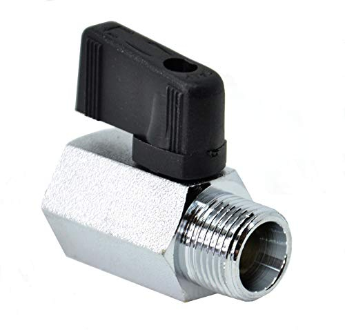 Mini robinet à boisseau sphérique et filetage extérieur en laiton chromé