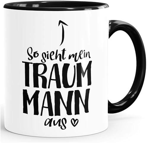 MoonWorks® Kaffee-Tasse So sieht mein Traummann aus Spruch Geschenk Liebe Valentinstag Mann Freund Schwarz unisize