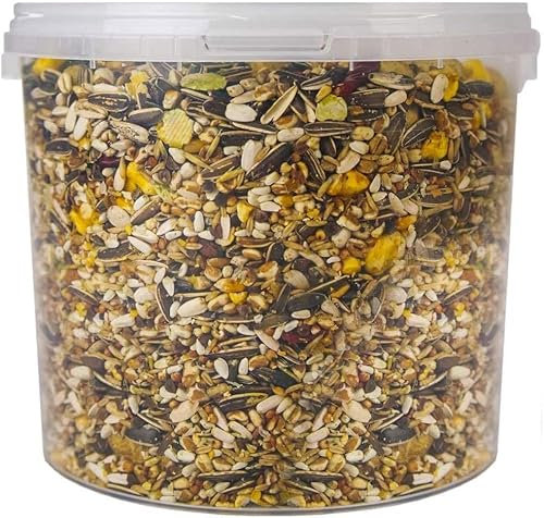 SQUAWK Premium Parrot Food NO1 Energy & Protein Mix | Nutritious Wild Garden Bird Feed | Additive Free Cleaned to 99.9% Purity | Provides Both Mental and Physical Stimulation (1L Tub)